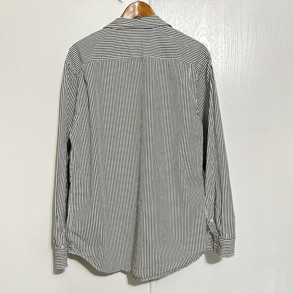 Old Navy Mens Green White Stripe Extra Large Casual Button Up Dress Shirt - Picture 4 of 9